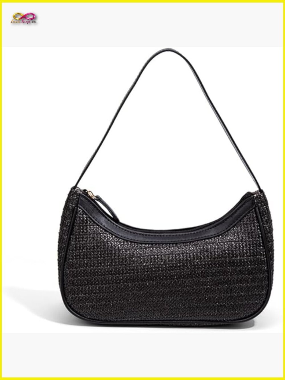 Woven Straw Underarm Bag Lightweight Minimalist Hobo Crossbody Phone Wallet - Picture 1 of 7